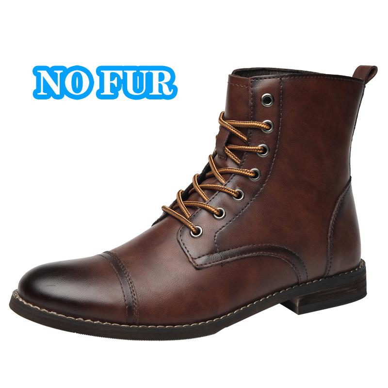 Мода Модный Дизайнер Мужские Ботильоны Мужские Классические Зимние Плюшевые Снежные Ботинки Мотоциклетные Ковбойские Сапоги Натуральная Кожа Высокие Мужские Ботинки