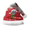 2024 Santa Hat: Double-Sided Plush with Velvet Print for Adults & Children