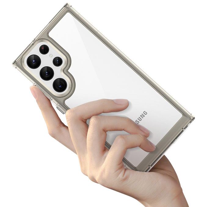 Hurtel Hybrid Red Case with Gel Frame for Samsung S22 Ultra