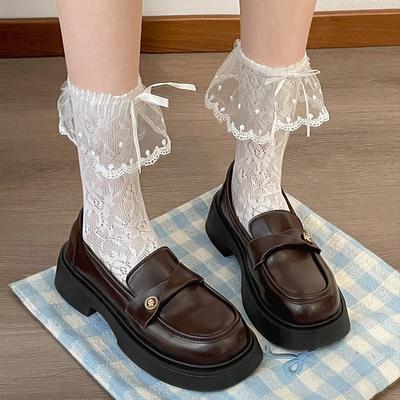 Черные универсальные туфли в британском стиле в стиле ретро с юбкой на платформе, женские кожаные туфли 2025 года, новые весенние туфли с одной педалью