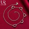 925 Sterling Silver Five Heart Necklace Fashionable Wedding Jewelry