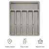 Cutlery Drawer Organizer Tray 6 Compartment Plastic Storage Box for Kitchen Utensils Forks Spoons Cutter Sturdy BPA-Free Divider Holder