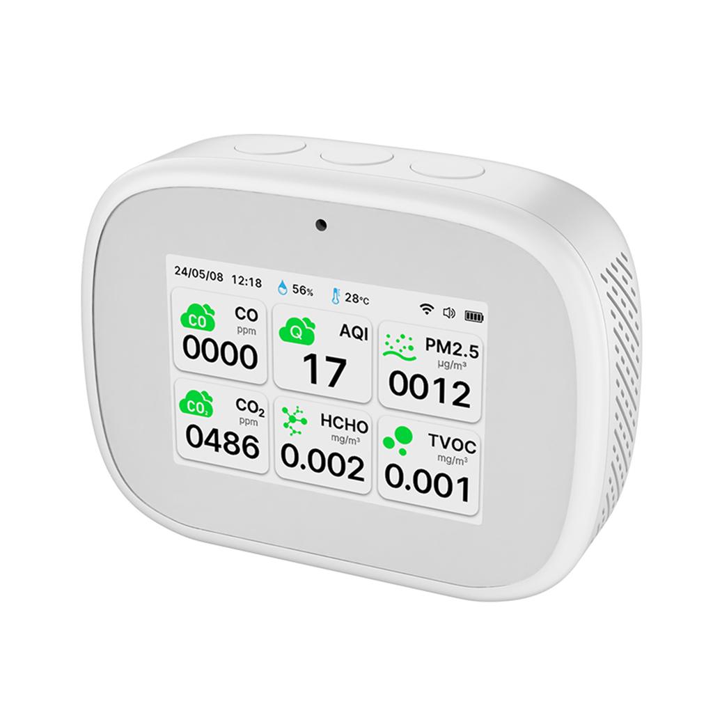 WiFi 11-в-1 монитор качества воздуха Монитор влажности в помещении AQI/CO/CO₂/TVOC/HCHO/PM2.5/PM1.0/PM10/Tempe