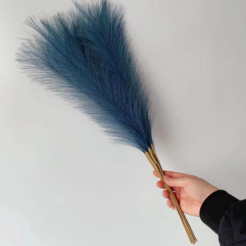 55CM 5/10/20PCS Fluffy Pampas Grass Boho Decor Flower Fake Plant Reed Simulated Wedding Party Home Decoration Artificial Flowers