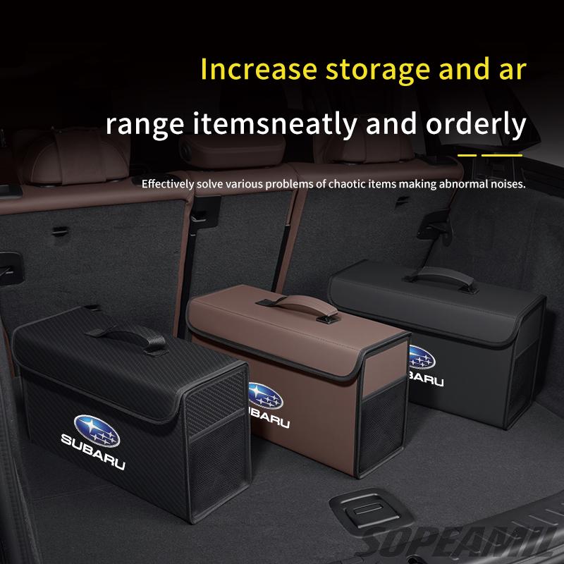 For Subaru Outback Brz Wrx Xv Ascent Forester Impreza Legacy Car Leather Trunk Organizer Box Tailbox Stowing Tidying Storage Bag dhj8
