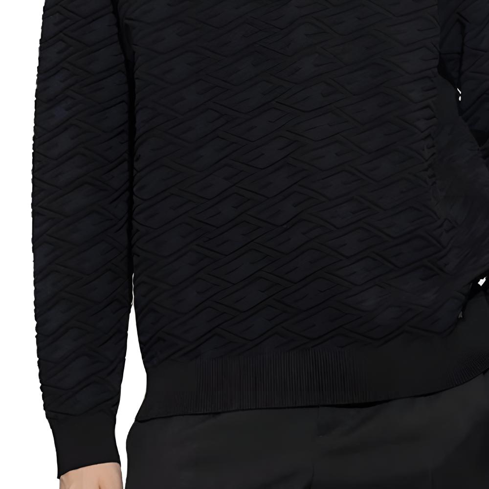 FENDI Sweaters Men's Black Crew Neck Moderate FZX005AMBUF0QA1