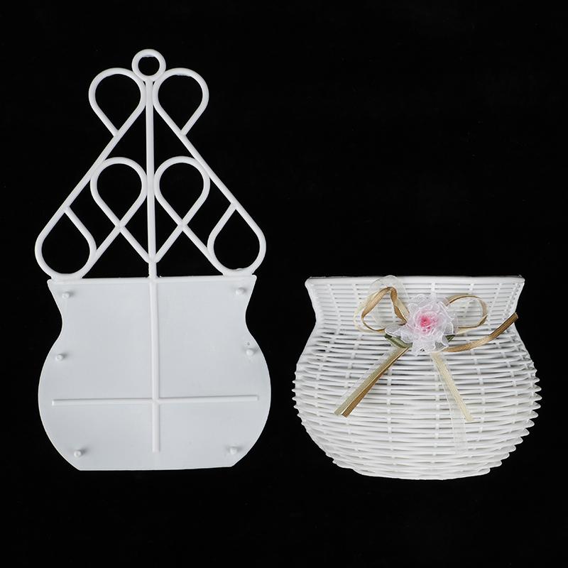 Полукруглая настенная ваза, белая пластиковая корзина для цветов, минималистичное цветочное украшение для гостиных и отелей