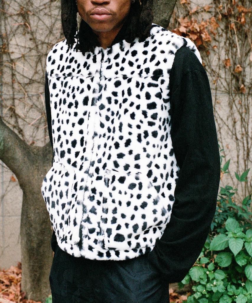F8Ke Chemical Club Dalmatian Faux Fur Vest