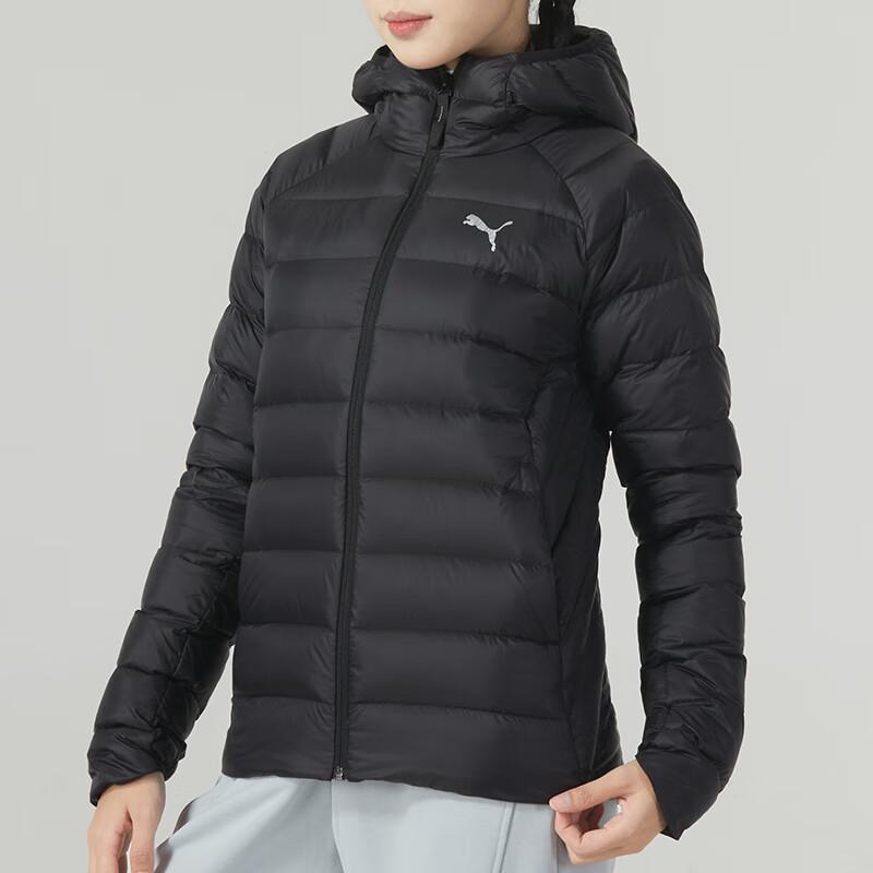 Puma Однотонная легкая теплая дышащая куртка-пуховик с капюшоном женская верхняя одежда черного цвета 672283-01