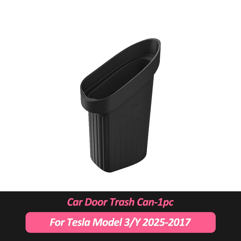 For Tesla Model Y 2025 Car Door Trash Can Silicone Door Storage Box Waterproof Garbage Can 2024 Model 3 Car Accessories