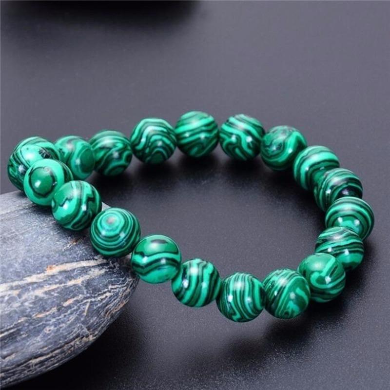 1 шт. Натуральный камень браслеты из малахита драгоценные камни камни малахит бусины браслеты из бисера браслеты