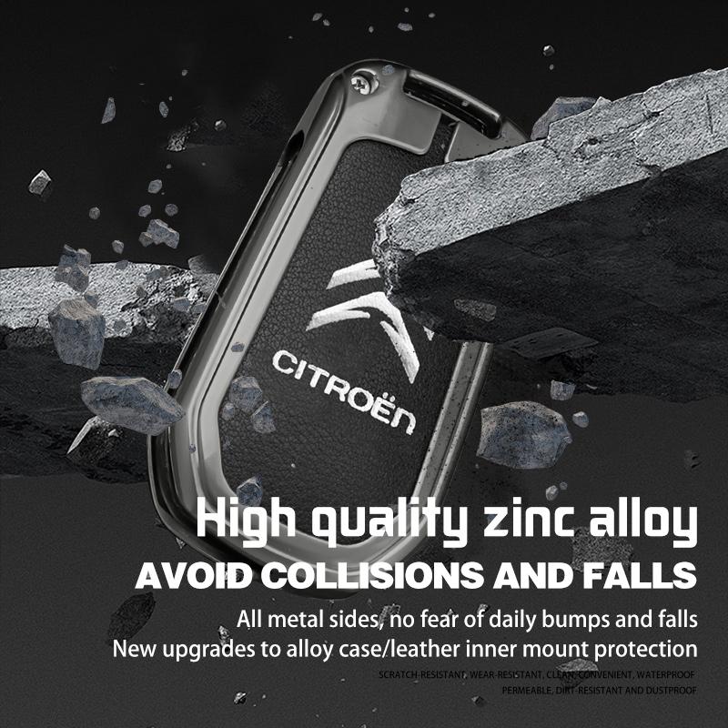 APG1 Alloy Leather Car Remote Key Case Cover Key Protector Fob For Citroen C1 C2 C4 C6 C3-XR Picasso Grand DS3 DS5 Auto Accessories