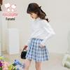 Fulo Mi Girls' Peter Pan Collar Long Sleeve Shirt