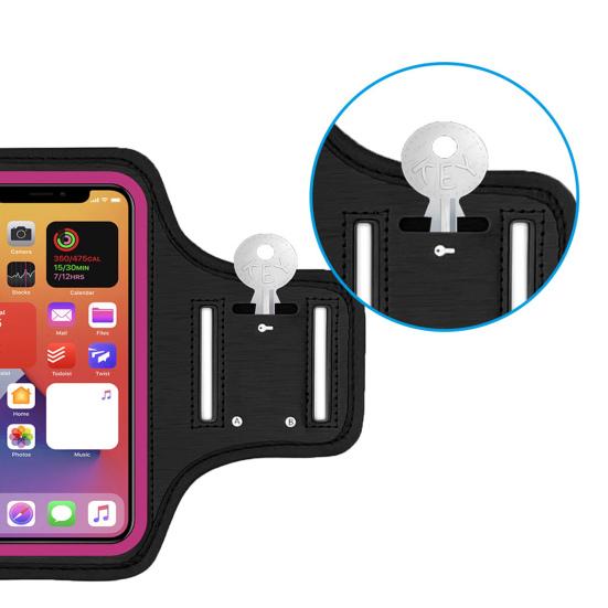 Running Sports Phone Armband Bag with Pocket for Earbuds Car Keys Reflective Arm Strap Sweat-proof Mobile Phone Holder