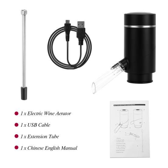Electric Wine Aerator USB Rechargeable Instant Oxidation Multifunction One-Touch Automatic Wine Aerator Dispenser