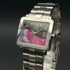 Used [Working/New Battery] SEIKO LUKIA Square Purple Dial Ladies Diamond Quartz Watch