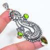 Natural Peridot Gemstone Handmade 925 Sterling Silver Jewelry Pendant 3.43" n3L96