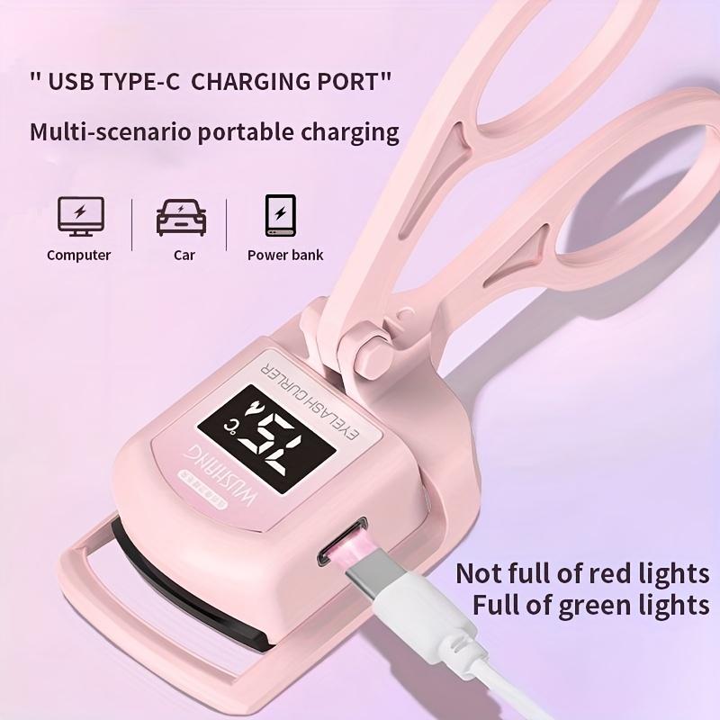 USB Rechargable Electric Eyelashes with LED Power Display Screen Silicone Pad Changes Color with Temperature Rise Quickly Heats Up for 30 Seconds