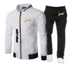 2023 New Spring Autumn Ski Doo Can-am Logo Print Slim-Fit Round Neck Zipper Jacket+Solid Color Sweatpants Comfortable Trendy Set