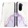 For Xiaomi Poco M7 Plus 5G/M7 4G (169mm) Case with Strap Marble Pattern Leather Phone Cover Card Holder