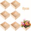 6pcs Unfinished Wooden Box, 5.91 X 5.91 Inch Square Rustic Wooden Box Craft Storage Organizer Box For Storage DIY Craft