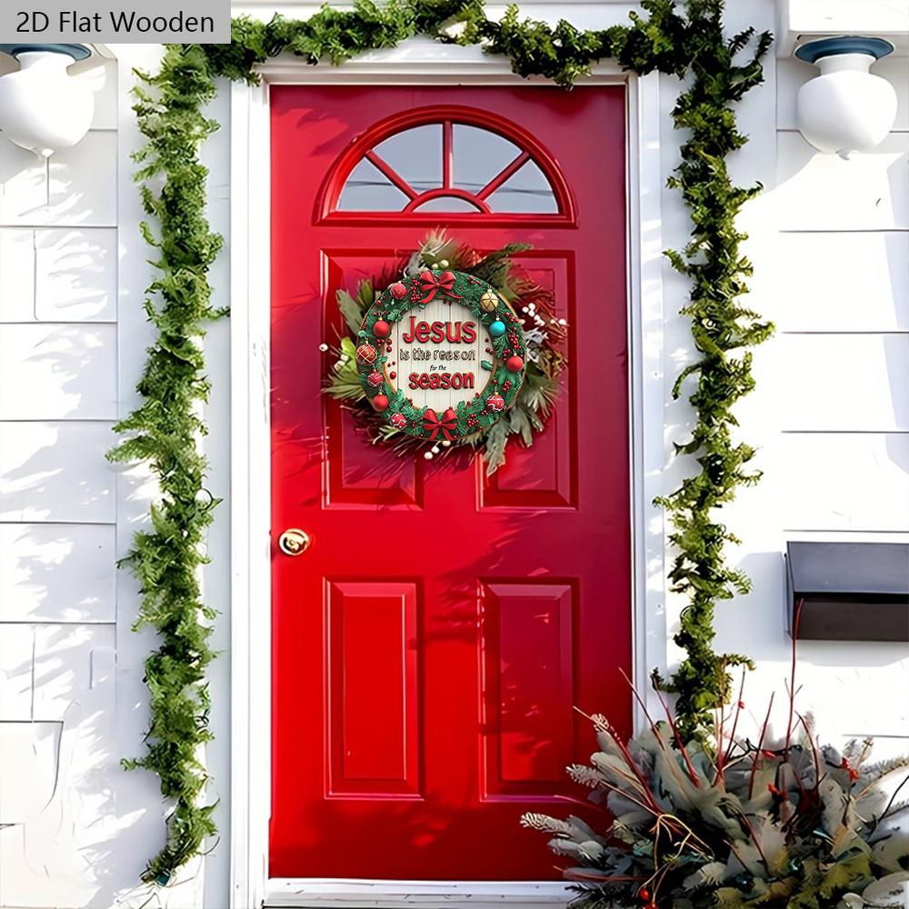 Иисус Рождественская Деревянная Табличка - Табличка Navidad для Входной Двери, Настенный Декор - Идеальное Рождественское Украшение