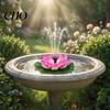 Floating Solar Fountain Lotus Water with Spray Nozzles Lily Bird Bath Pump Outside Garden Pond Pool Decoration