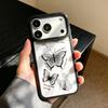 Прозрачный противоударный чехол с черной бабочкой для iPhone 17 Pro - Подходит для iPhone 16/15, Новый стиль