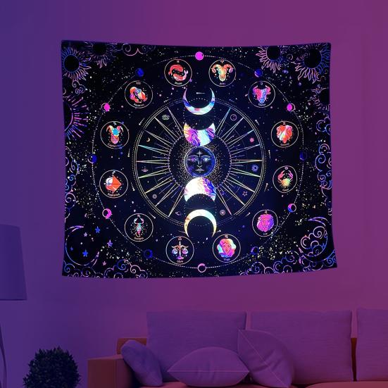 1 комплект гобеленов, устойчивых к УФ-излучению, светящихся в темноте, настенных настенных обоев