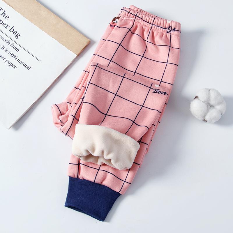 Детские ветрозащитные штаны с рисунком из бархата на осень/зиму - Пижамы для мальчиков и девочек