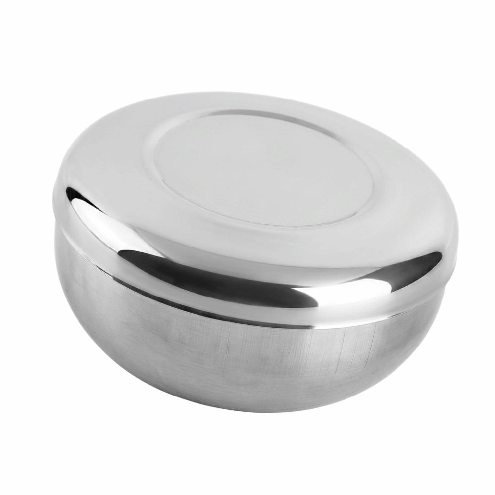 Rustless Steel Food Container Round Deep Bowl Soup Bowl Stackable Dinner Bowl Travel