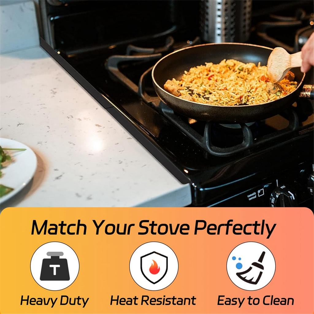 HOT Stainless Steel Stove Cover, Stove Guard, Kitchen Stove Filler, Stove Trim Kit,Adjustable Length 13.8 Inch to 27.6 Inch