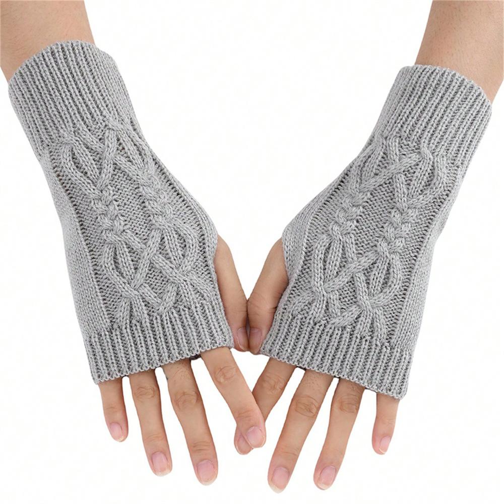 Пара коротких плетеных напульсников с узлом для мужчин и женщин на осень и зиму, рукава-митенки