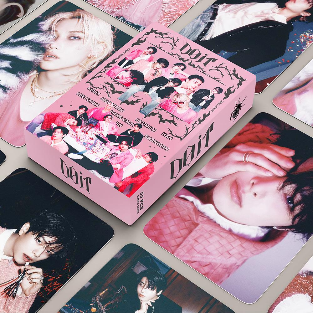2026 новая K-POP Идол Новая Карточка "СДЕЛАЙ ЭТО" Розовая Фотокарточка Коллекция Украшений для Фанатов 55 Карточек Ломо в Коробке HAN Felix hyunjin