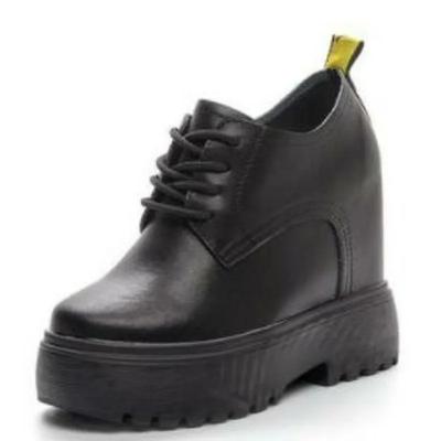 Модные 11 см кроссовки на платформе и танкетке из натуральной кожи женская обувь скрытые каблуки женские ботильоны осень весна зима плюшевые теплые ботинки