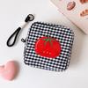 Tomato Plaid Storage Bag Square Cosmetic Pouch  CCD Camera Sanitary Napkin Lipstick