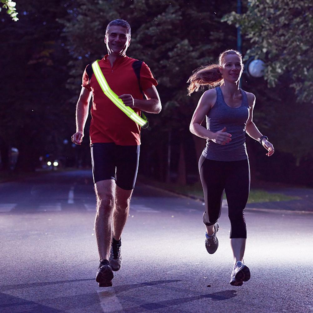 Reflective Shoulder Strap Reflective Belt Adjustable Cycling Strap with Pouch Running Gear High Visibility for Running Cycling