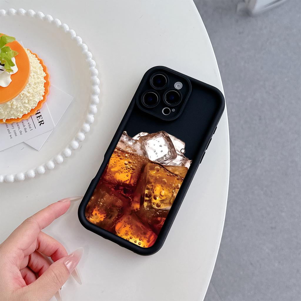 Мягкий ТПУ чехол для телефона с рисунком 'Кофе со льдом' для iPhone 17 Air 16 15 14 Pro Max Plus 13 12 Mini 8 7 X Xs Задняя крышка
