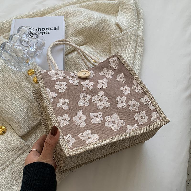 Ручная сумка Bento для женщин, новая повседневная сумка для мам, японская льняная студенческая ручная сумка для ланч-бокса