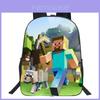 Рюкзак Minecraft для детей с принтом, нейлоновый школьный рюкзак с мягкими лямками для учеников начальной школы