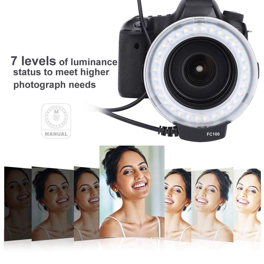Кольцевая вспышка Светодиодная кольцевая вспышка Комплект заполняющего света для видеокамеры Камера Зеркальная камера Стробоскоп Светодиодное кольцо Крупный план