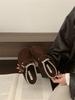 Autumn thick-bottomed velvet bag head half slippers women's autumn and winter wear with skirts retro warm Birkenstock half slippers