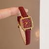 New Vintage Square Watch for Women Fashionable Luxury Leather Strap Waterproof Quartz Ladies' Wristwatch Gift Accessory