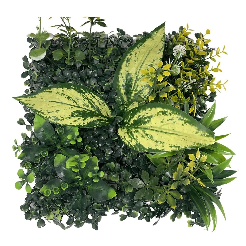 DIY Artificial Plant Wall Panel UV Protection Sunflower Simulation Maple Plant Sheet Durable Green Artificial Eucalyptus Carpet
