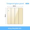 Gold UK 13A Tempered Glass USB Socket Plug,18W Type-C Fast Charging Universal 3pin Dual Power Outlet,Wall LED 2way Light Switch