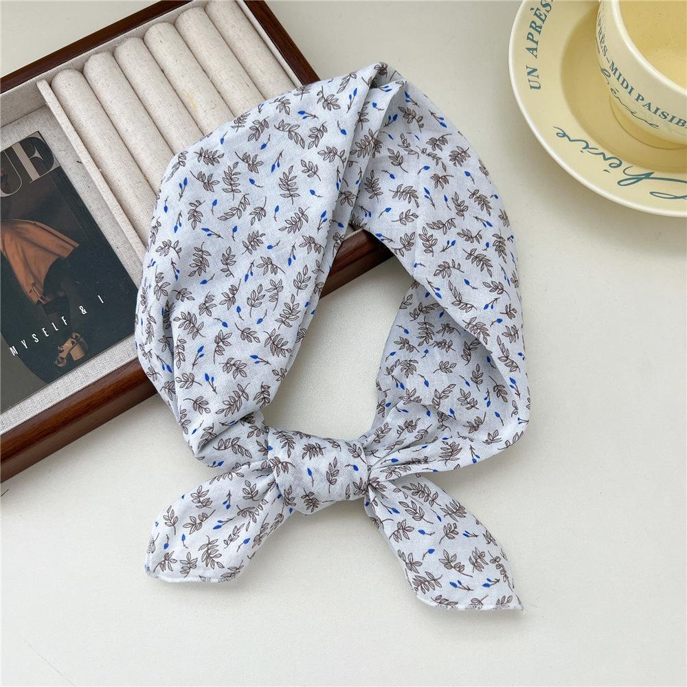 Маленький квадратный шарф из хлопка и льна, шелковый шарф, женский, весна и осень, новый стиль, художественный и универсальный, модный, темпераментный шарф-повязка на голову
