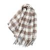 Осень и зима высококлассный теплый кисточки клетчатый универсальный платок-шаль атмосфера модный парный шарф
