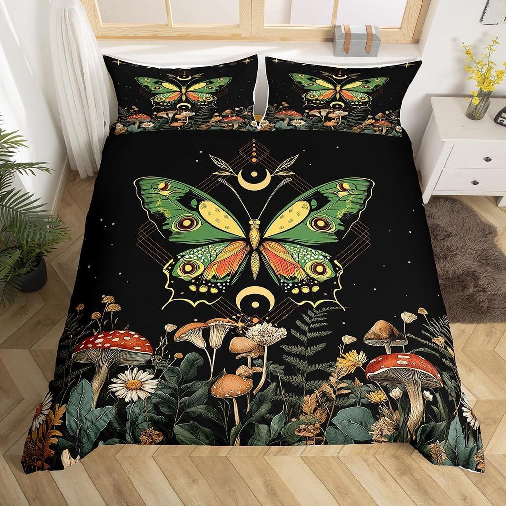 Comforter Boho Butterfly Twin Kingstar Moon Starry Sky Galaxy Bedding Set For Boy Girlcute Mushroom Daisy Flower