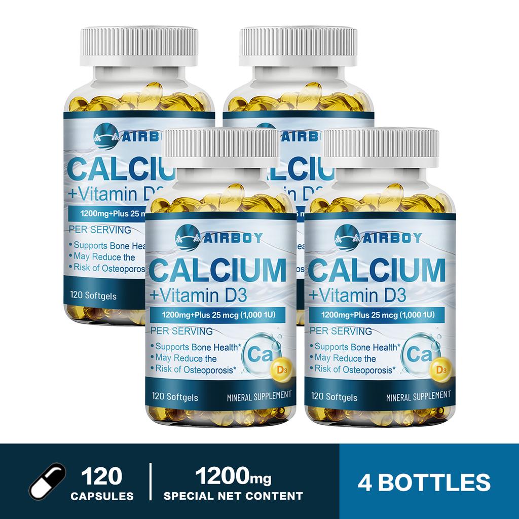 Calcium and Vitamin D3 capsules, calcium and vitamin D3 supplements, supporting adult immune health.