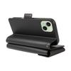 For iPhone 15 Case with Multi-Card Holder and Strap PU Leather Phone Cover Stand
